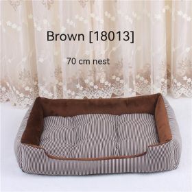 Kennel Pet Supplies Large Dog Bed (Option: Brown Stripes-70cm)
