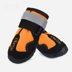 Pet Dog Night Reflective Kick-resistant Mountaineering Waterproof Shoes (Option: Orange H Label-8)