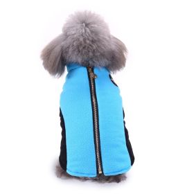 Dog Winter Clothing Coat Reflective Cotton (Option: DZ178 Blue-S)