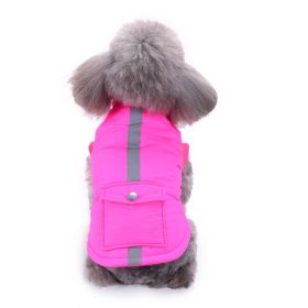 Dog Winter Clothing Coat Reflective Cotton (Option: DZ169 Rose Red-S)