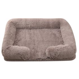 Plush Round Pet Bed Dog Bed Winter (Option: M27 Beige Brown-M Without Inner Sleeve)