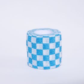 Printed Bandage Pet Out Anti-dirty Adhesive Bandage Non-woven Elastic Bandage (Option: Blue And White Grid-50X45MM)