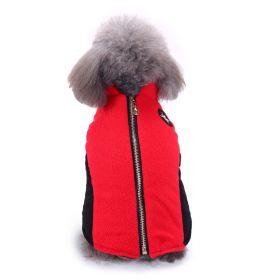 Dog Winter Clothing Coat Reflective Cotton (Option: DZ179 Red-M)