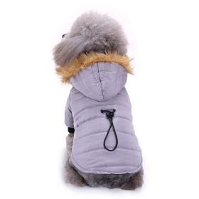 Dog Winter Clothing Coat Reflective Cotton (Option: DZ173 Gray-M)