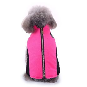 Dog Winter Clothing Coat Reflective Cotton (Option: DZ177 Rose Red-L)