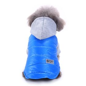 Dog Winter Clothing Coat Reflective Cotton (Option: DZ175 Blue-L)