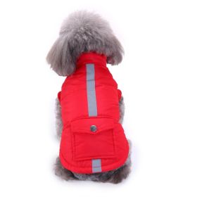 Dog Winter Clothing Coat Reflective Cotton (Option: DZ170 Red-L)