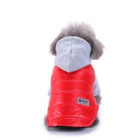 Dog Winter Clothing Coat Reflective Cotton (Option: DZ174 Red-L)