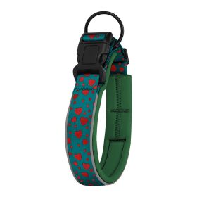Pet Dog Reflective Polyester Collar (Option: Love Green-XL)
